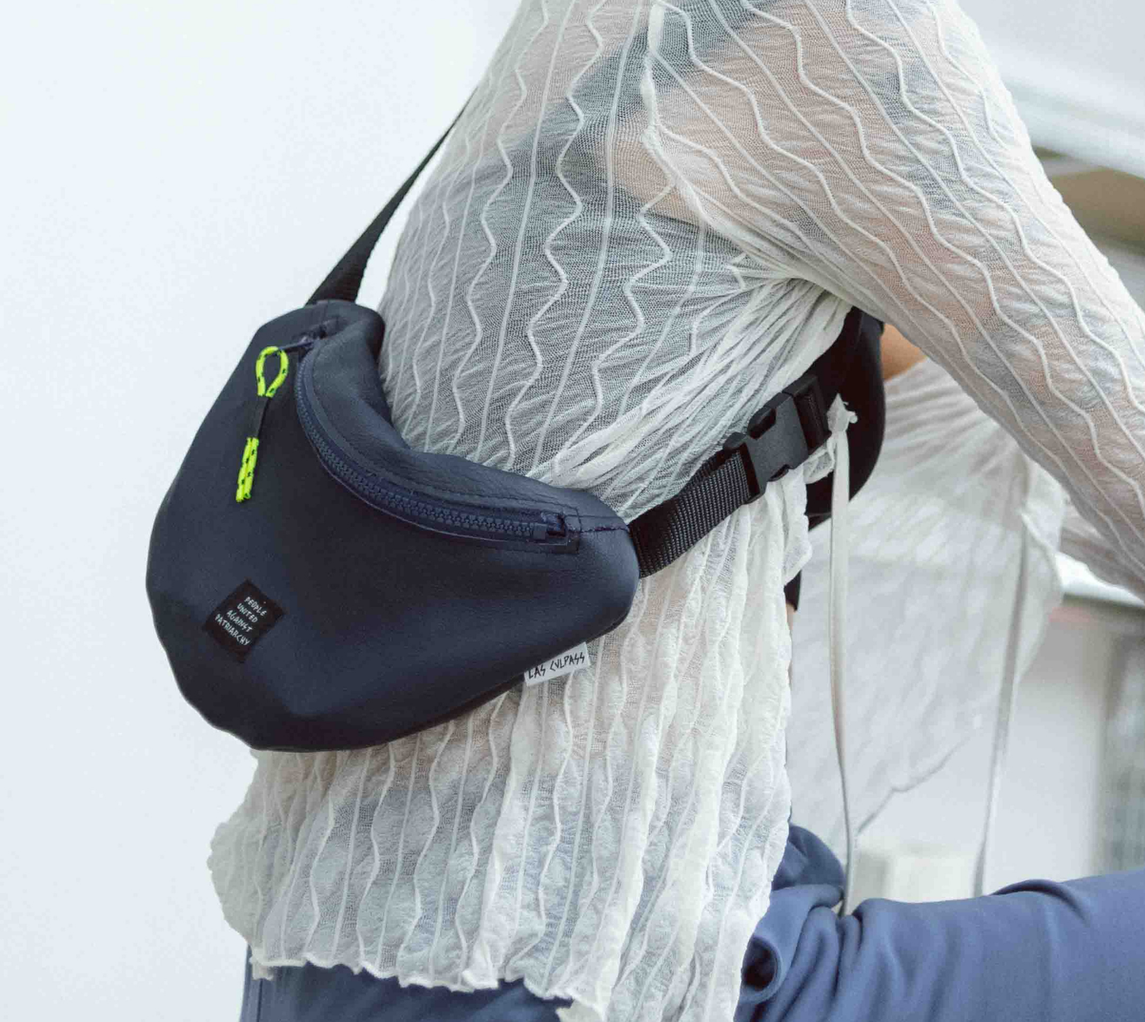 Riñonera de cuero unisex tipo bandolera cruzada para festival o viaje con cierre seguro