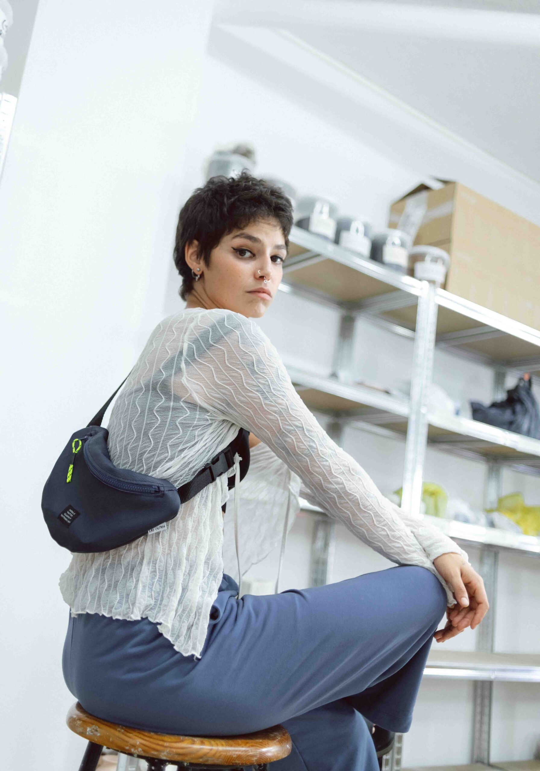 Riñonera de cuero marino unisex tipo bandolera cruzada para festival o viaje con cierre seguro